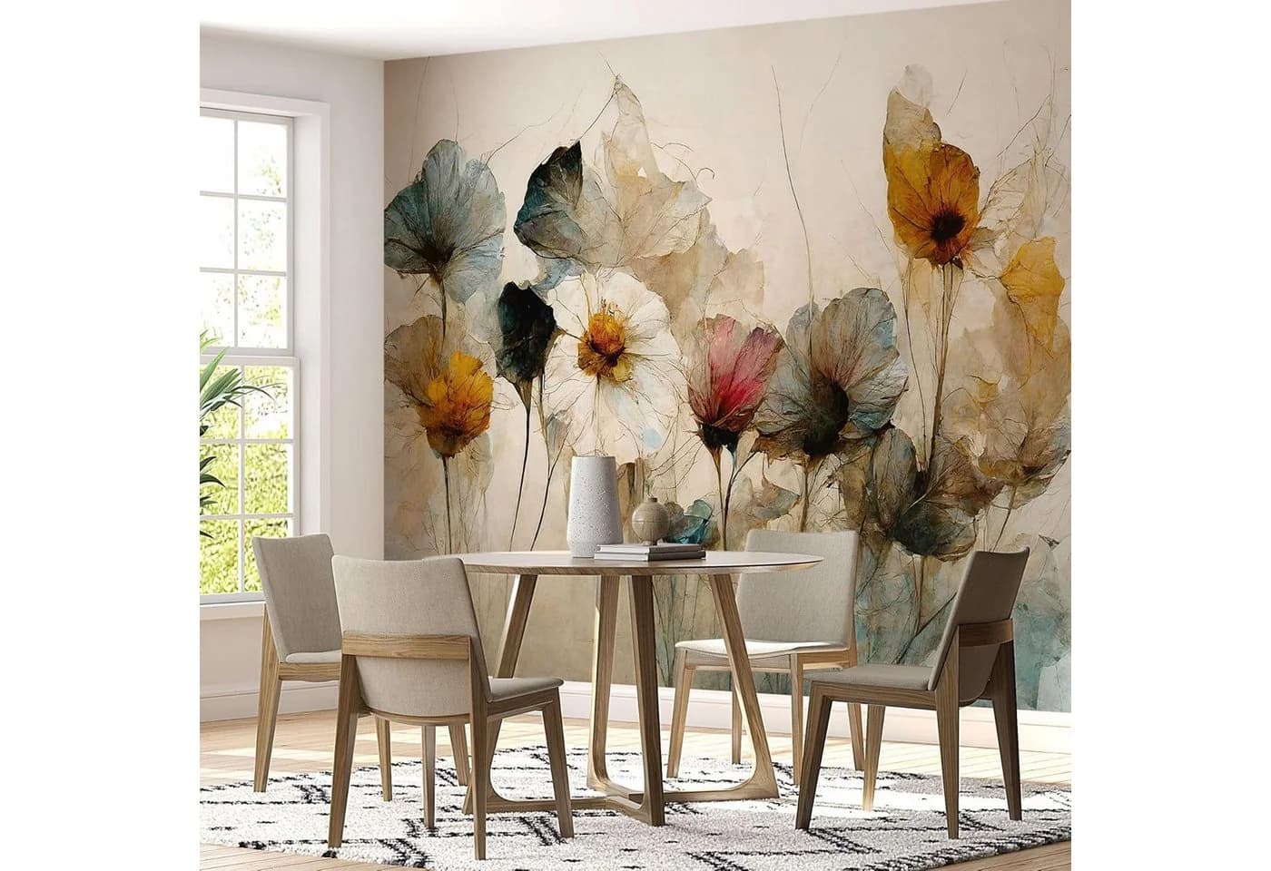 K&L Wall Art Vliestapete Barock Blumentapete Bunt - Bild 2