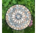 K&L Wall Art Blumenhocker Mosaiktisch Naturstein Garten Bild 1