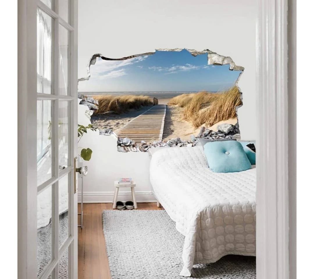 K&L Wall Art Wandtattoo 3D Ostsee Mauerdurchbruch Beige - Bild 2