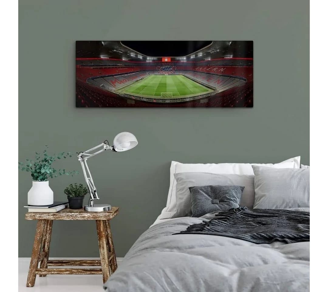 FC Bayern München Glasbild Allianz Arena bei Nacht Modern