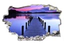 K&L Wall Art Wandtattoo 3D Steinmauer See Panorama Violett Bild 1