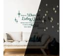K&L Wall Art Wandtattoo Liebe und Glück Leuchtbild Spruch 60x35cm selbstklebend, Kinderzimmer Leuchtsticker Schwarz Bild 1
