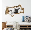 K&L WALL ART Wandtattoo Banksy Mauerdurchbruch 3D Selbstklebend Bild 1