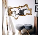 K&L WALL ART Wandtattoo Banksy Mauerdurchbruch 3D Selbstklebend Bild 2