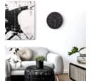 K&L Wall Art Wanduhr Retro Schwarz-Silber Metall Optik Bild 1