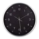 K&L Wall Art Wanduhr Retro Schwarz-Silber Metall Optik Bild 2