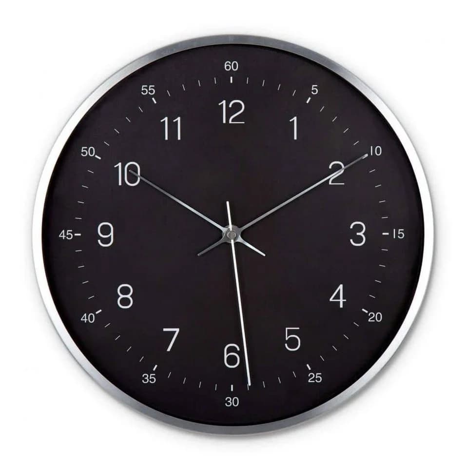 K&L Wall Art Wanduhr Retro Schwarz-Silber Metall Optik - Bild 2
