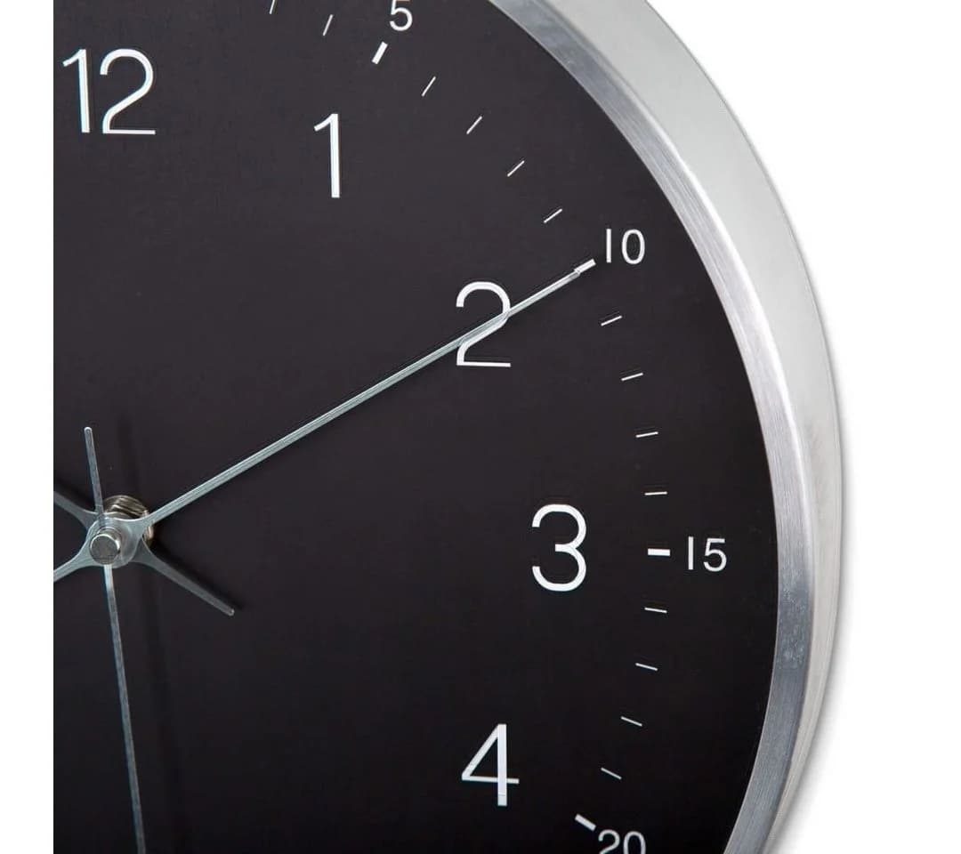 K&L Wall Art Wanduhr Retro Schwarz-Silber Metall Optik - Bild 3