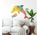 K&L Wall Art Wandtattoo Lebensfreude Delfin Fische Bunt Selbstklebend Bild 1