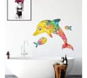 K&L Wall Art Wandtattoo Lebensfreude Delfin Fische Bunt Selbstklebend Bild 2