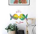K&L Wall Art Wandtattoo Verliebte Fische Familie Bunt Selbstklebend Bild 2