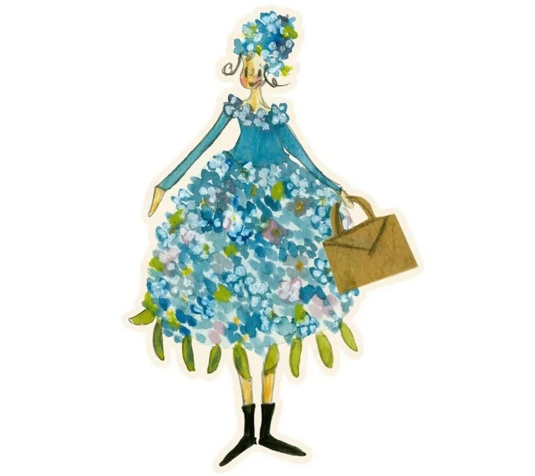 K&L Wall Art Wandtattoo Blau Selbstklebend Florales Design