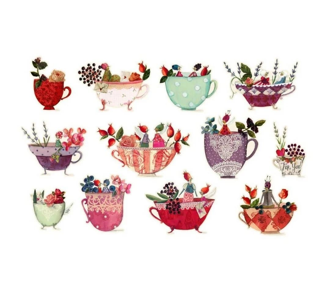 K&L Wall Art Wandtattoo Küche Leffler Blumen Tasse Märchen Rosen Traumtassen - Bild 4