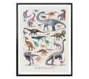 K&L Wall Art Poster Dinosaurier Collage Braun Modern Kinderzimmer Deko Bild 2