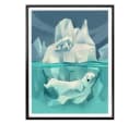 K&L Wall Art Poster Eisbär Nordpol Braun Blau Modern Bild 2