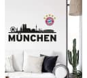 K&L Wall Art Wandtattoo FC Bayern München Skyline Schwarz Sterne Logo Bunt Bild 2
