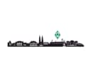 Werder Bremen Wandtattoo Fußball Skyline Logo Schwarz Selbstklebend Bild 1
