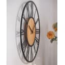 K&L Wall Art Wanduhr Industriell XL Schwarz/Braun Leise Bild 3