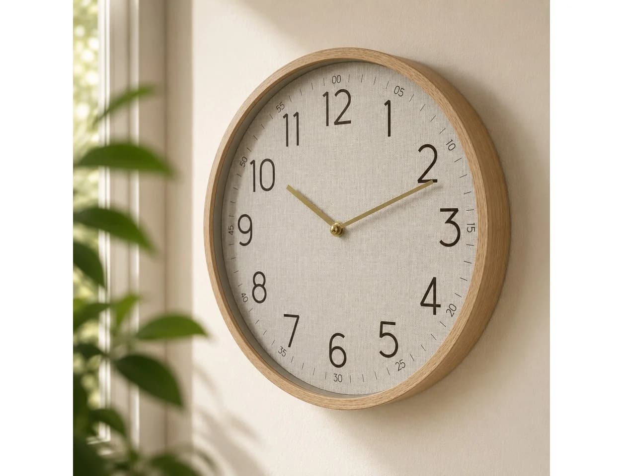 K&L Wall Art Wanduhr 30cm Holzoptik Vintage Skandinavisch