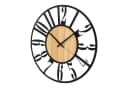 K&L Wall Art Wanduhr Industriell XL Holz-Metall Schwarz/Braun Bild 1