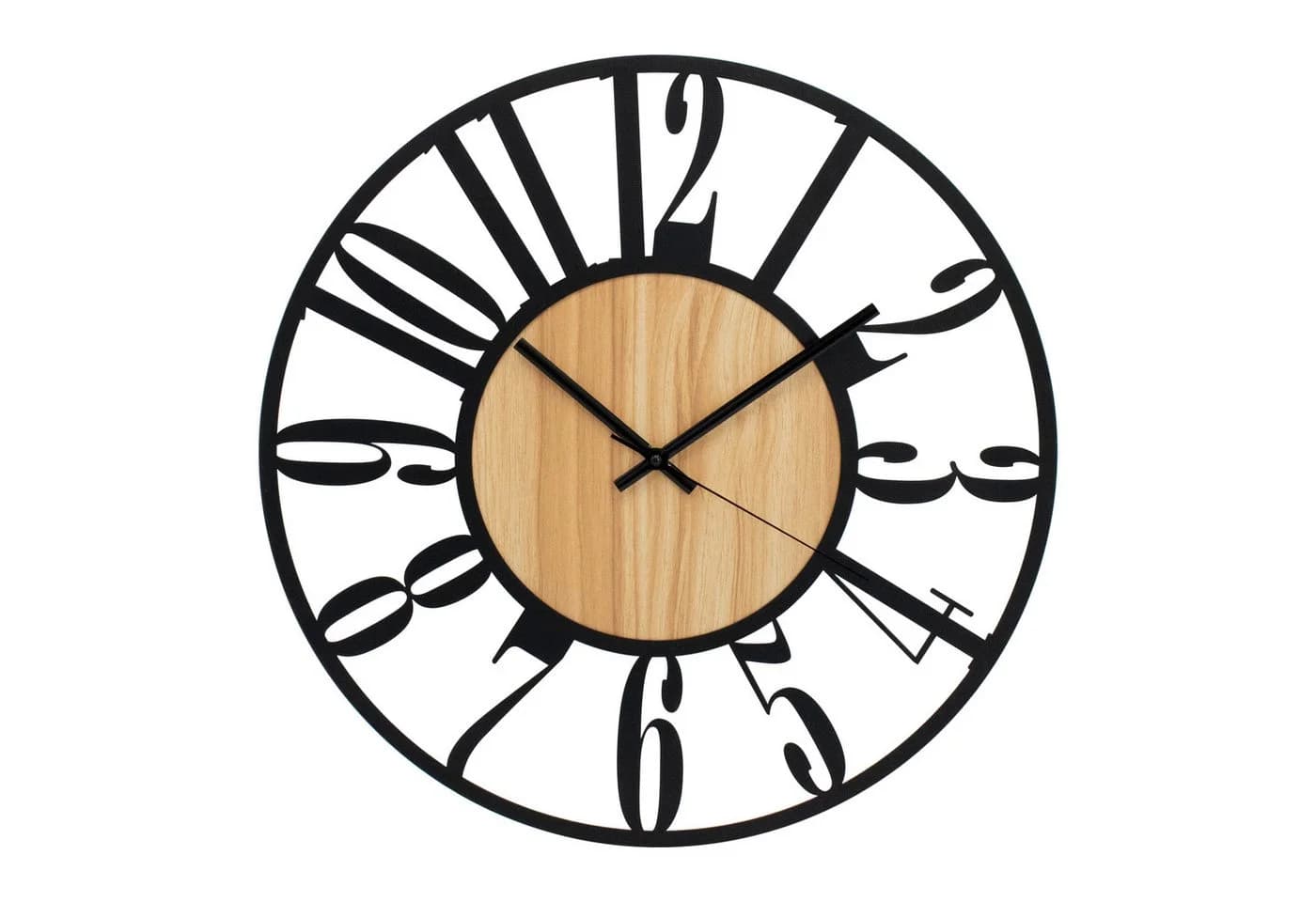 K&L Wall Art Wanduhr Industriell XL Holz-Metall Schwarz/Braun - Bild 2