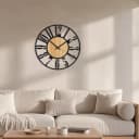 K&L Wall Art Wanduhr Industriell XL Holz-Metall Schwarz/Braun Bild 4
