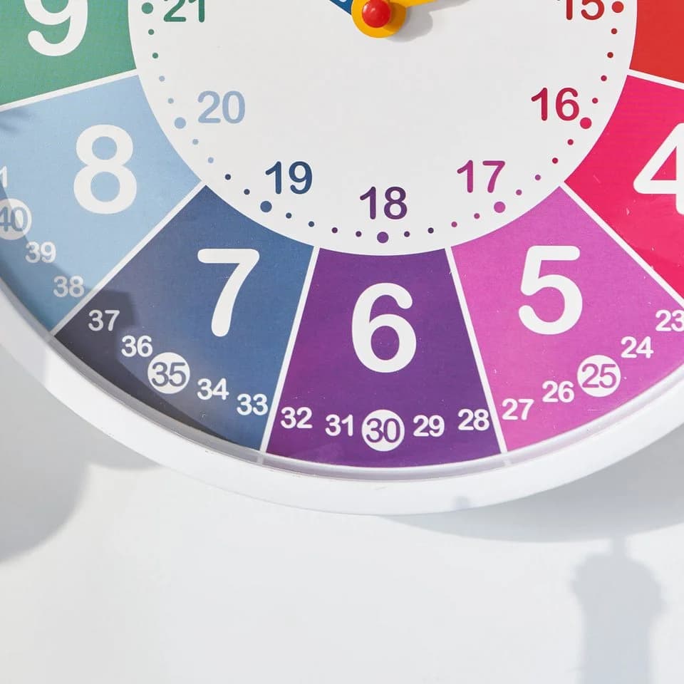 K&L Wall Art Wanduhr Kinderuhr Regenbogen Lernzifferblatt - Bild 5