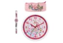 K&L Wall Art Wanduhr Geschenke-Set Mädchen Rosa Einhorn Armbanduhr Lernuhr Mäppchen Bild 2