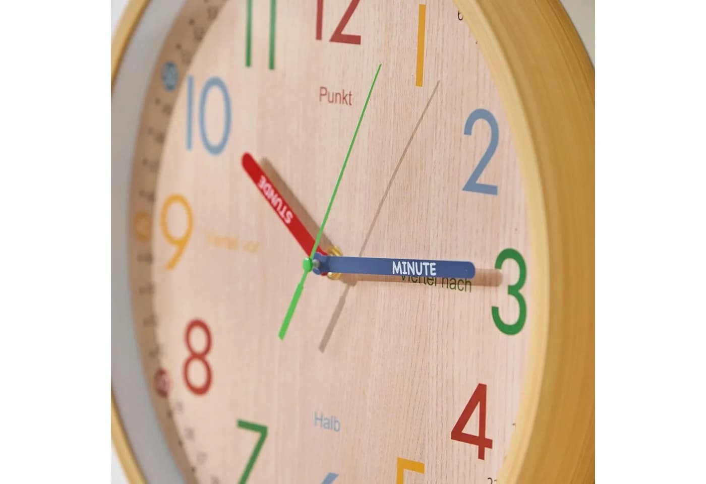 K&L Wall Art Kinderwanduhr Bunt Lautlos Holzoptik - Bild 4