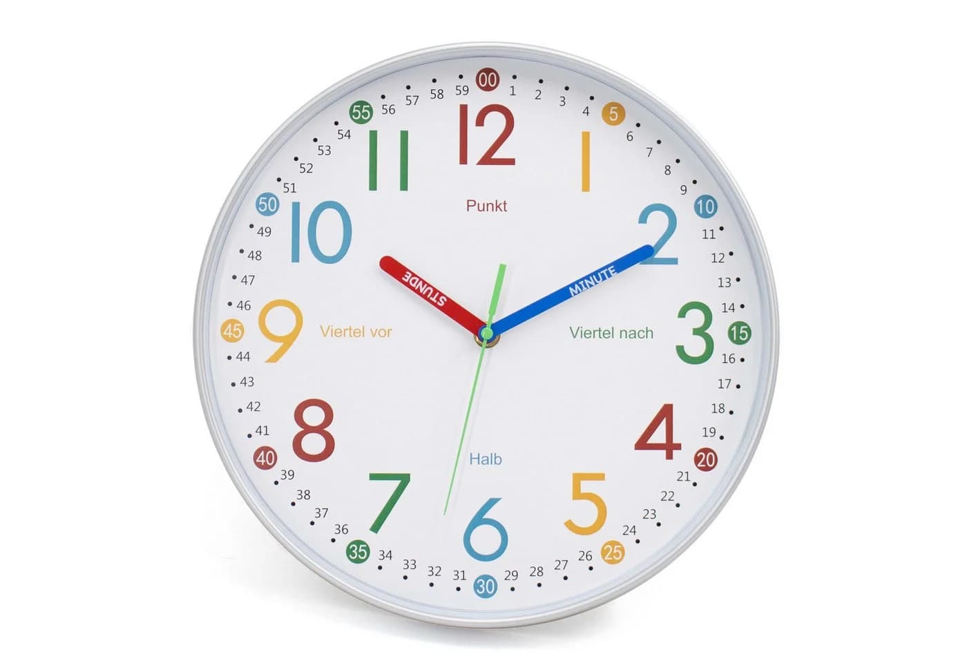 K&L Wall Art Kinderwanduhr Bunt Lautlos Lernuhr - Bild 2