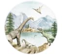 K&L Wall Art Vliestapete Rund Dinosaurier Kinderzimmer Bunt Bild 1