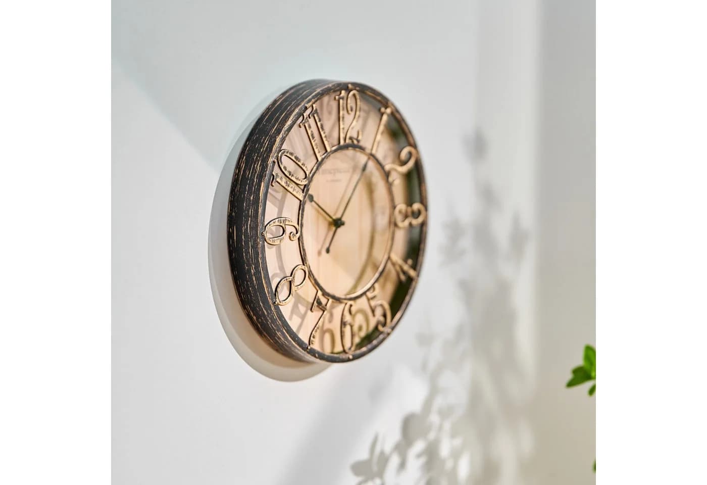 K&L Wall Art Wanduhr Industriell Vintage Holz Metall Optik