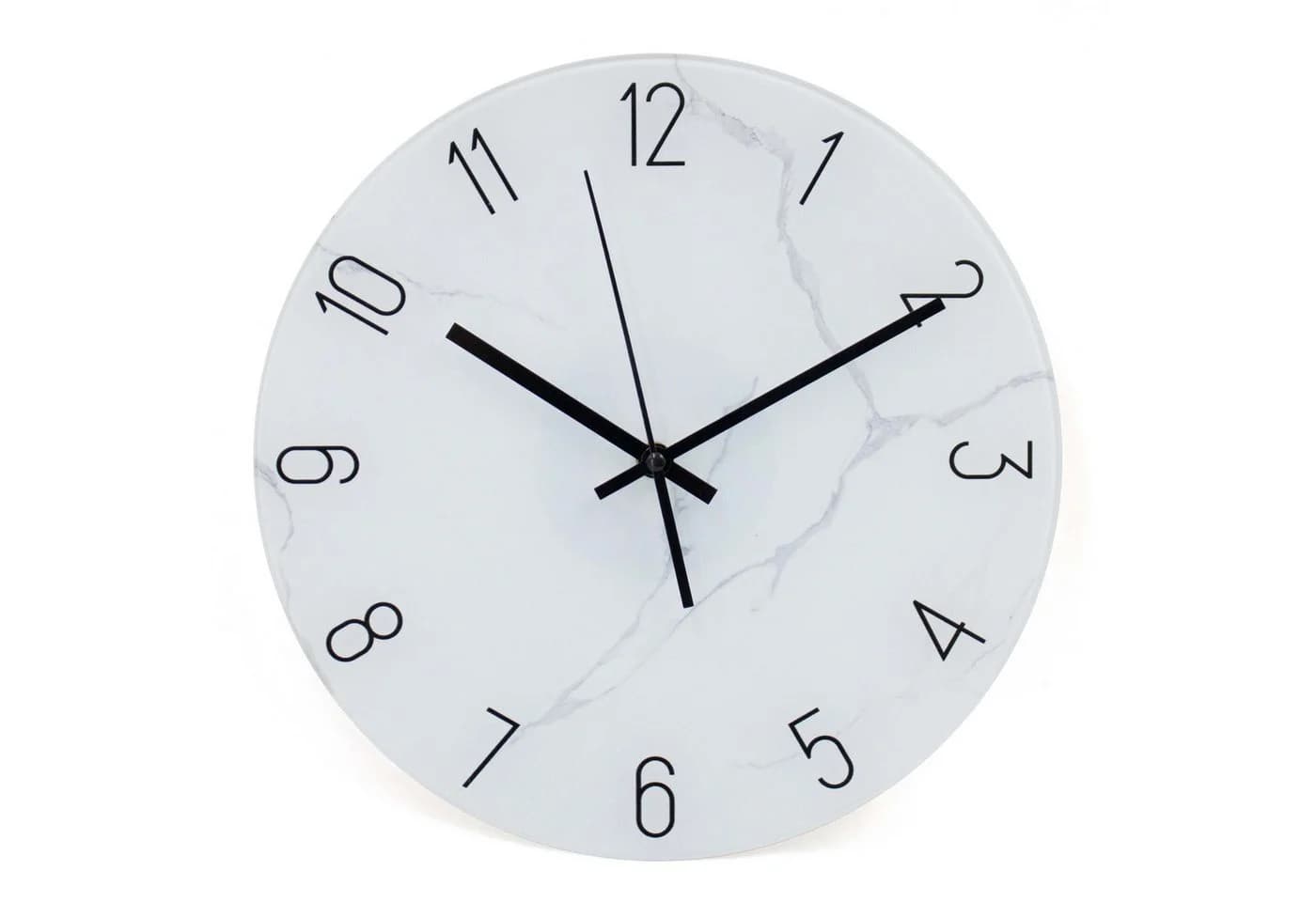 K&L Wall Art Wanduhr Glas Steinoptik Schwarz Weiß - Bild 2