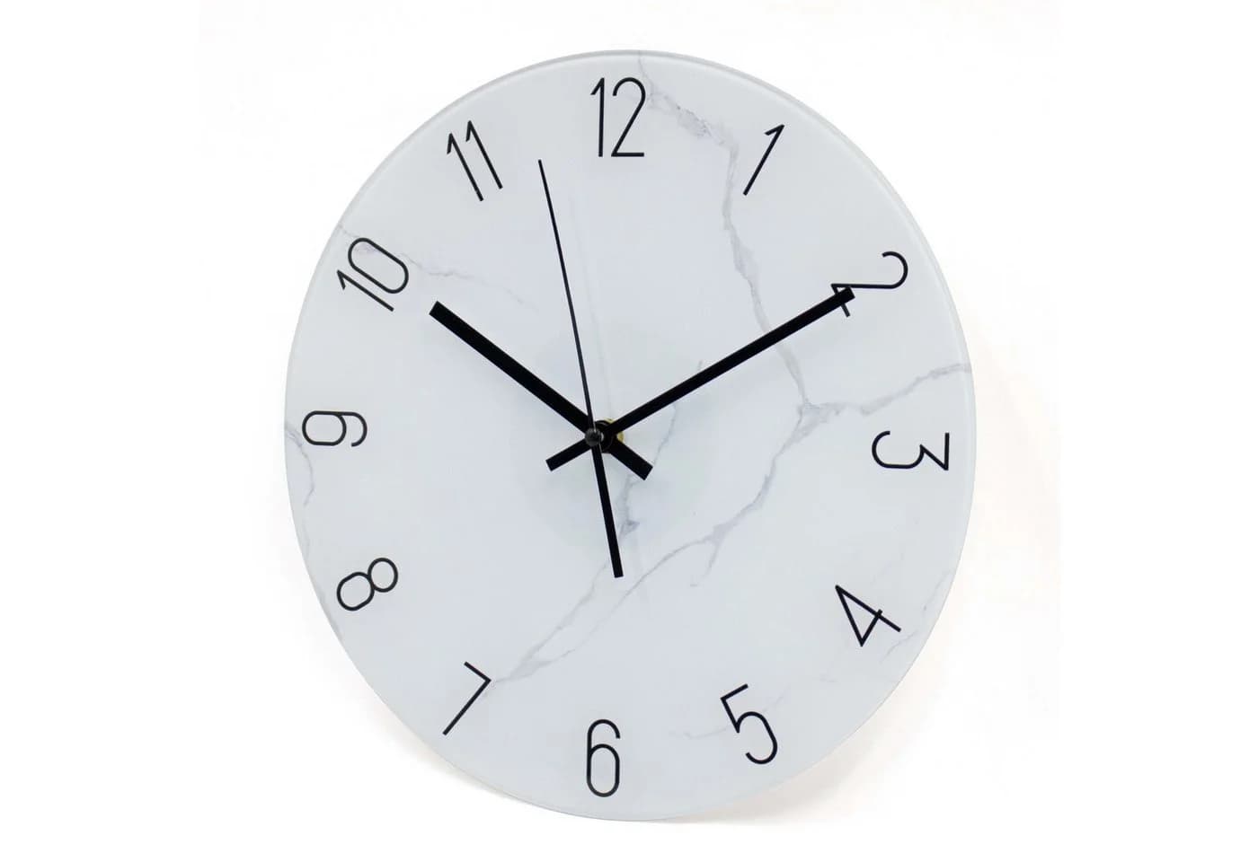 K&L Wall Art Wanduhr Glas Steinoptik Schwarz Weiß - Bild 3