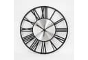 K&L Wall Art Wanduhr Industriell Silber Metall Leise Quarzuhr Bild 2