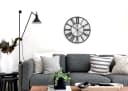 K&L Wall Art Wanduhr Industriell Silber Metall Leise Quarzuhr Bild 3
