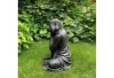 K&L Wall Art Buddhafigur Zen Deko Kunststein Schwarz Grau Silber Bild 4