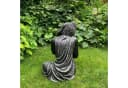 K&L Wall Art Buddhafigur Zen Deko Kunststein Schwarz Grau Silber Bild 5