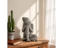 K&L Wall Art Buddhafigur Feng Shui Zen Deko Grau Silber Kunststein Bild 2
