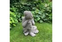 K&L Wall Art Buddhafigur Feng Shui Zen Deko Grau Silber Kunststein Bild 3