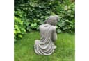 K&L Wall Art Buddhafigur Feng Shui Zen Deko Grau Silber Kunststein Bild 4