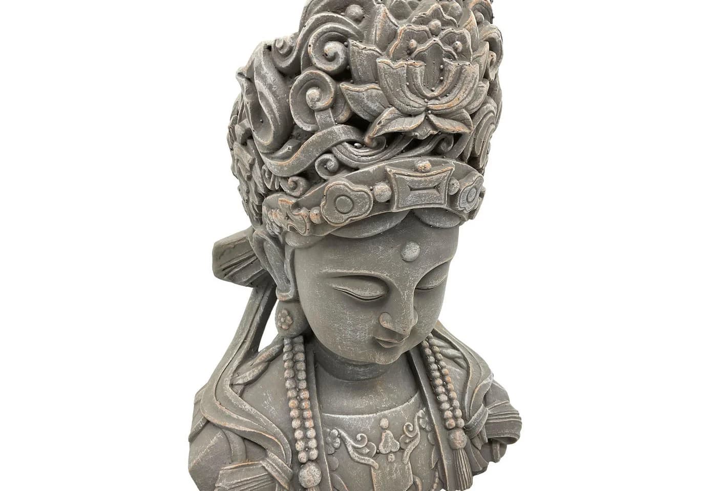 K&L Buddha Büste Feng Shui Deko Kunststein