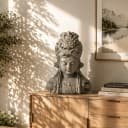 K&L Buddha Büste Feng Shui Deko Kunststein Bild 2