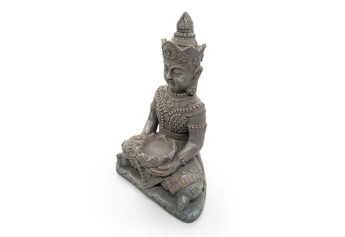 K&L Wall Art Buddhafigur Steinoptik Meditierende Statue Feng Shui Deko - Bild 3