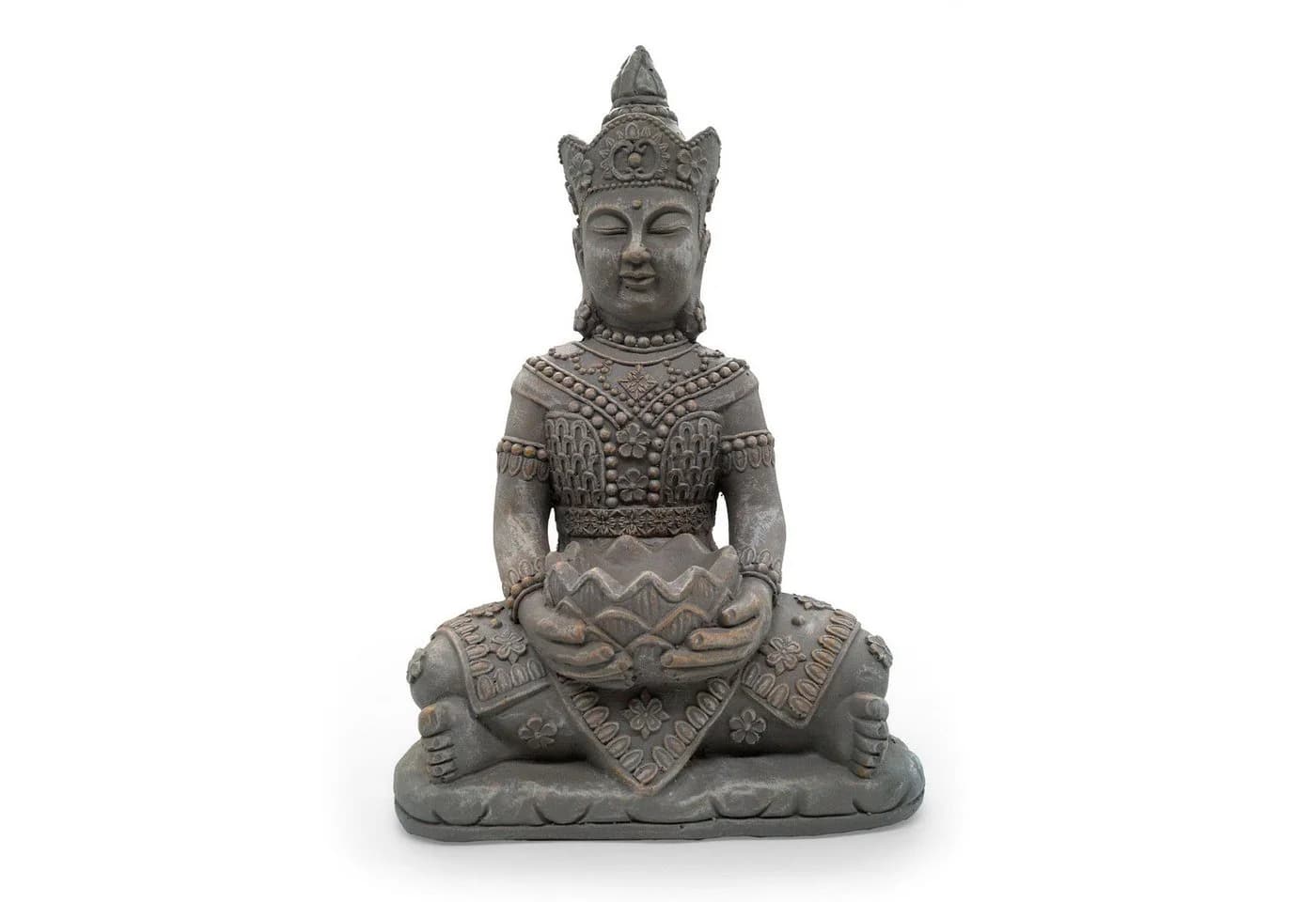 K&L Wall Art Buddhafigur Steinoptik Meditierende Statue Feng Shui Deko - Bild 4