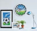 K&L Wall Art Wanduhr Lernuhr Fußball Kinderuhr Bunt Bild 1