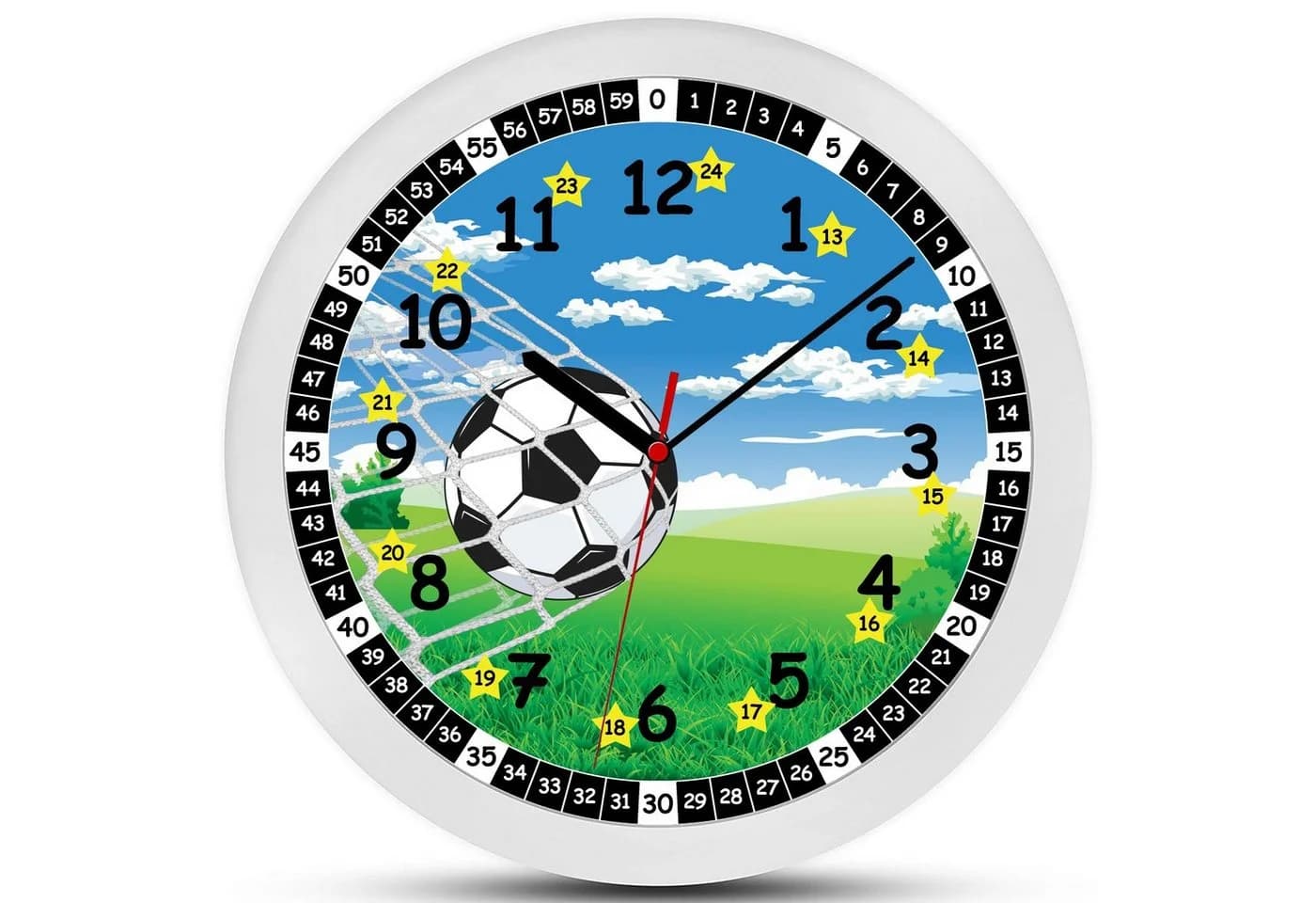 K&L Wall Art Wanduhr Lernuhr Fußball Kinderuhr Bunt - Bild 2