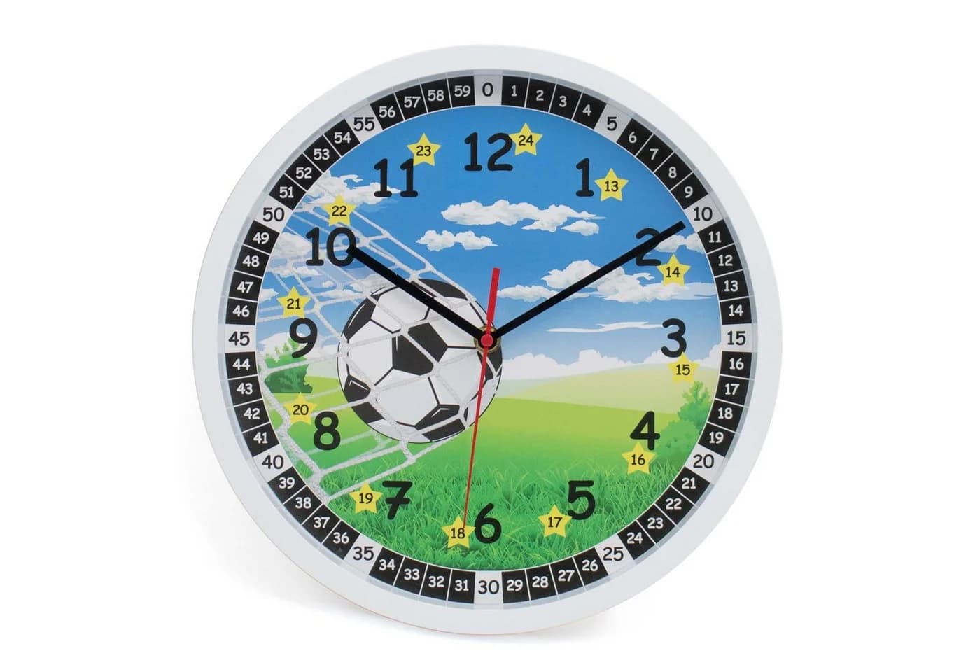 K&L Wall Art Wanduhr Lernuhr Fußball Kinderuhr Bunt - Bild 3