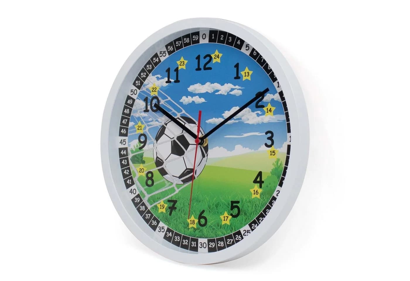 K&L Wall Art Wanduhr Lernuhr Fußball Kinderuhr Bunt - Bild 4