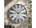 K&L WALL ART Aluminium Wanduhr Modern Silber Schwarz ohne Ticken Bild 2
